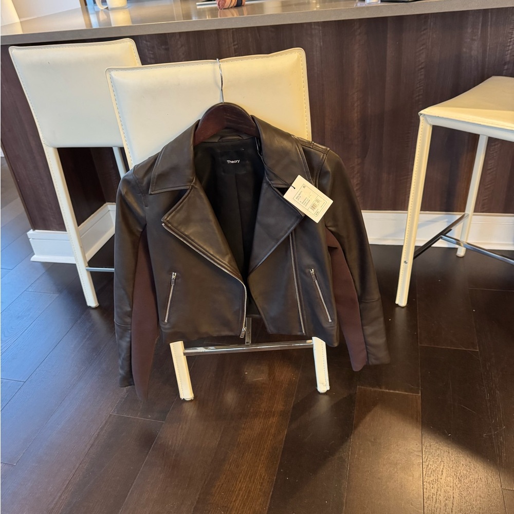 Theory Chocolate Leather Jacket